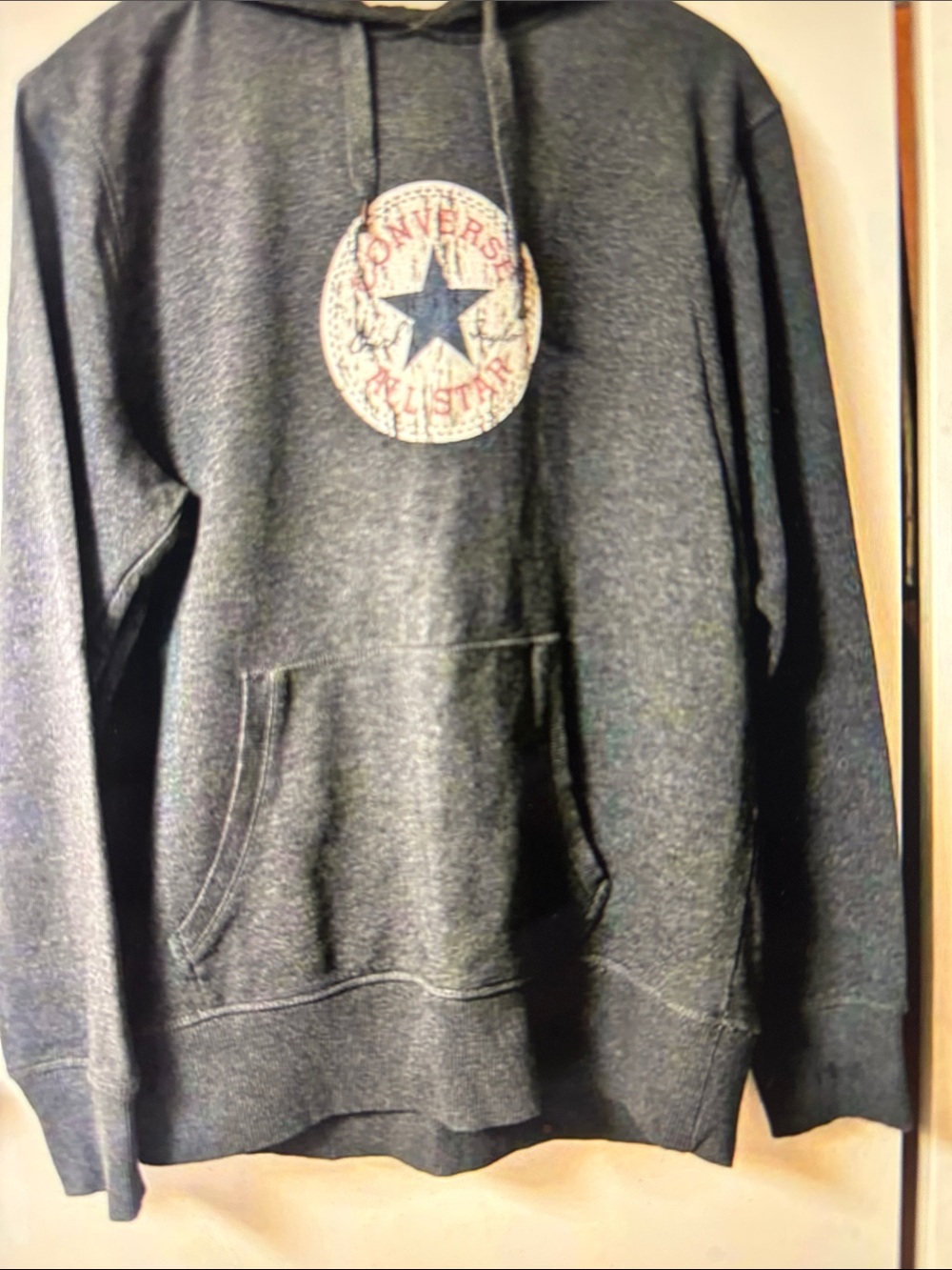 Converse Dark Charcoal Pullover Hoodie with All Star Emblem